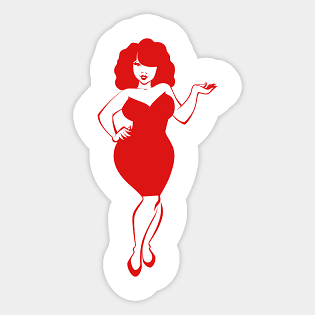 Red Margo Sticker by CurvyGirlsSwirl2018